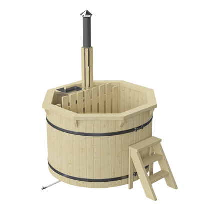 Wood-fired Hot Tub XM 1.5m diameter (~2-4 people, internal heater)