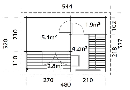 Sauna Sanna 11.5 m²