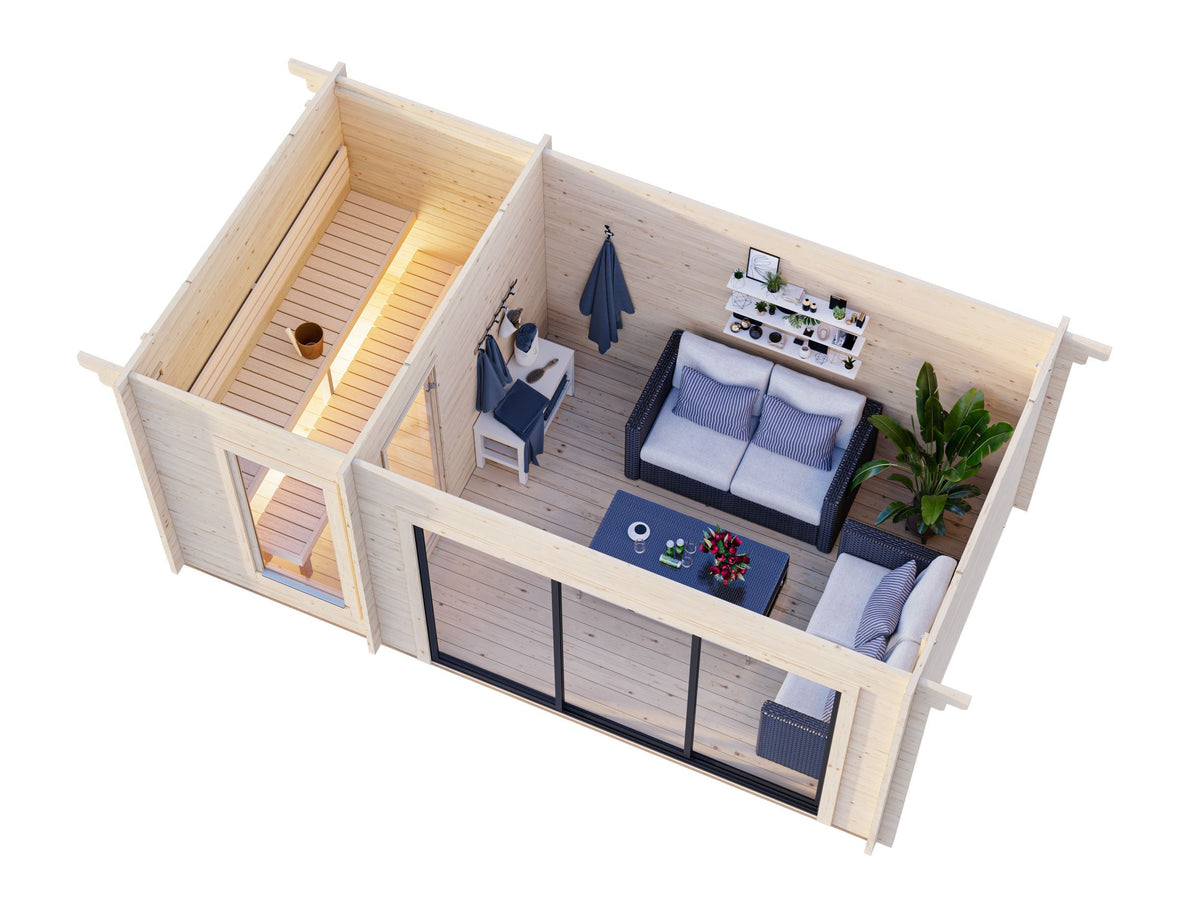 Sauna Sanna 12.8 m² Slide Plus