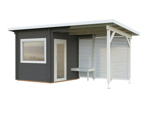 Grey with white trim