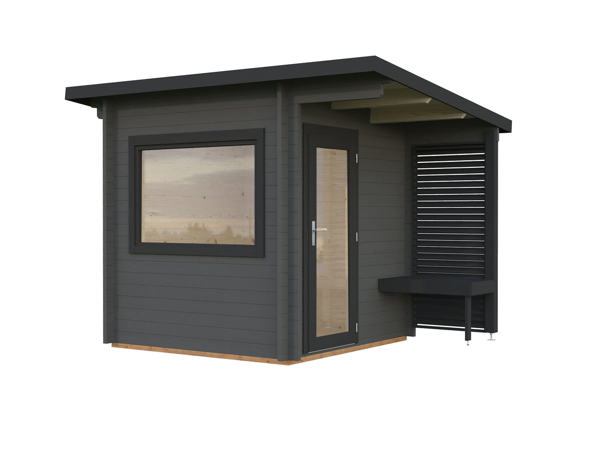 Sauna Sanna 4.1 m², grey with anthracite trim