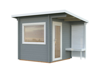 Sauna Sanna 4.1 m², light grey with white trim