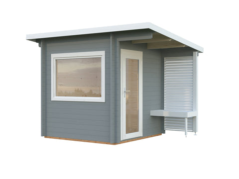 Light grey with white trim