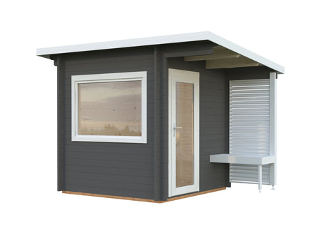 Grey with white trim