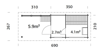 Sauna Sanna 6.8+5.9 m²
