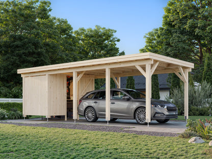 Timber Carport Karl 23.1 m² with shed