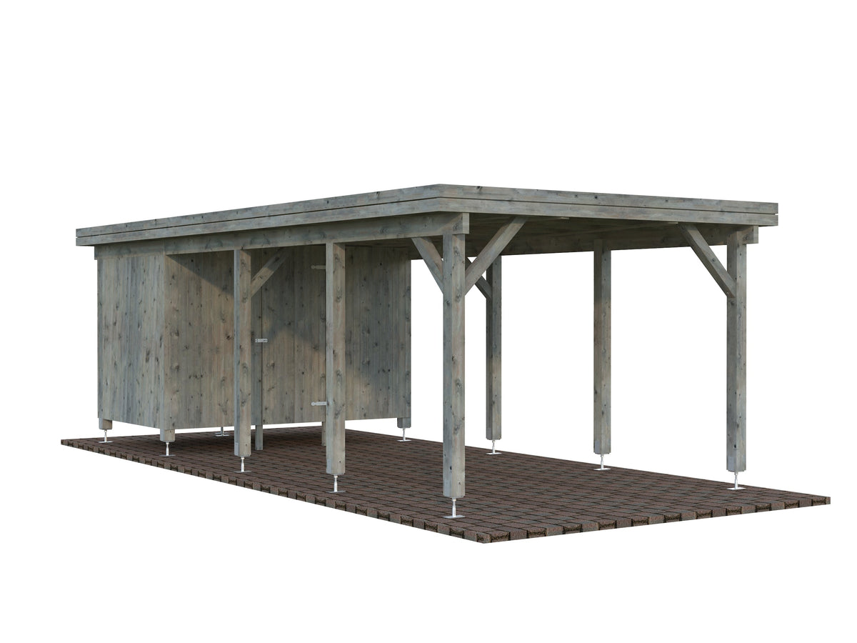 Timber Carport Karl 23.1 m² with shed