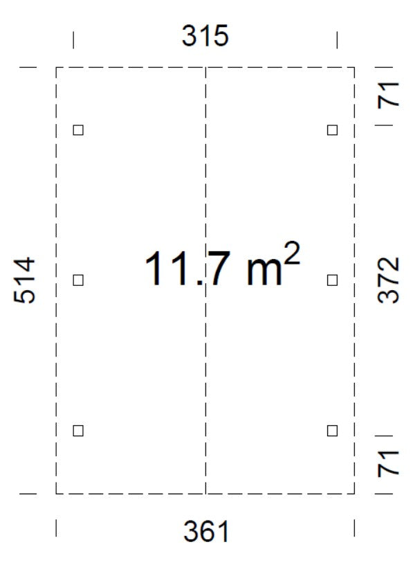 Timber Carport Robert 11.7 m²