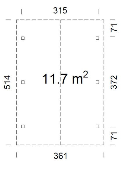 Timber Carport Robert 11.7 m²