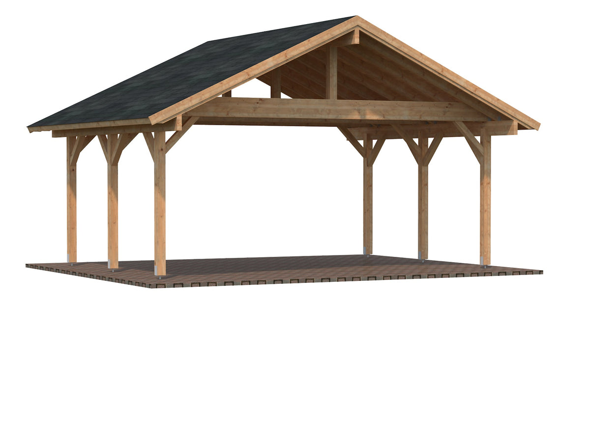 Timber Carport Robert 20.6 m²