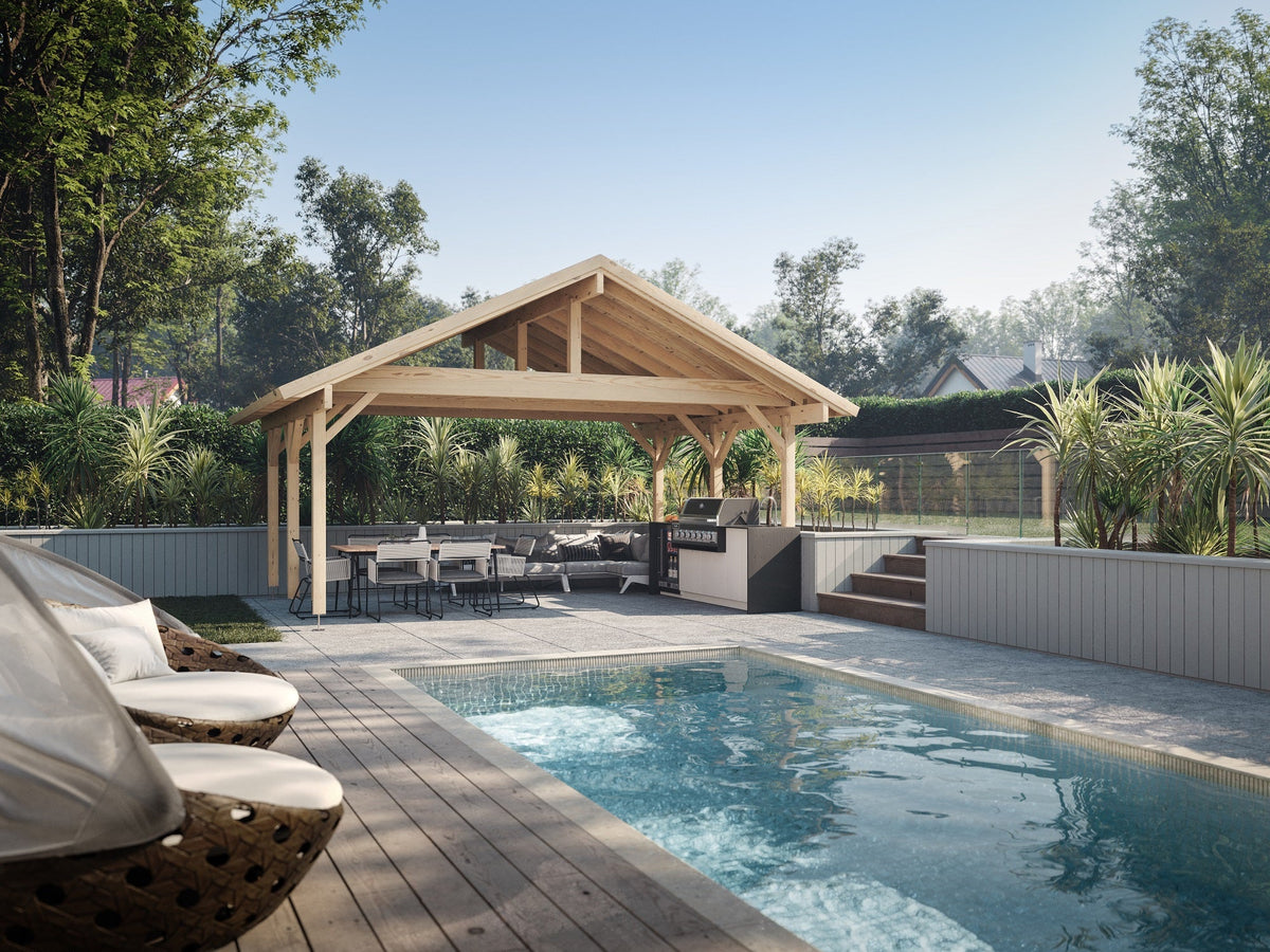 Timber Carport Robert 20.6 m²
