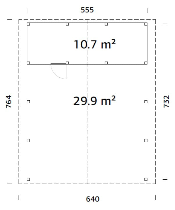 Timber Carport Robert 40.6 m² with shed