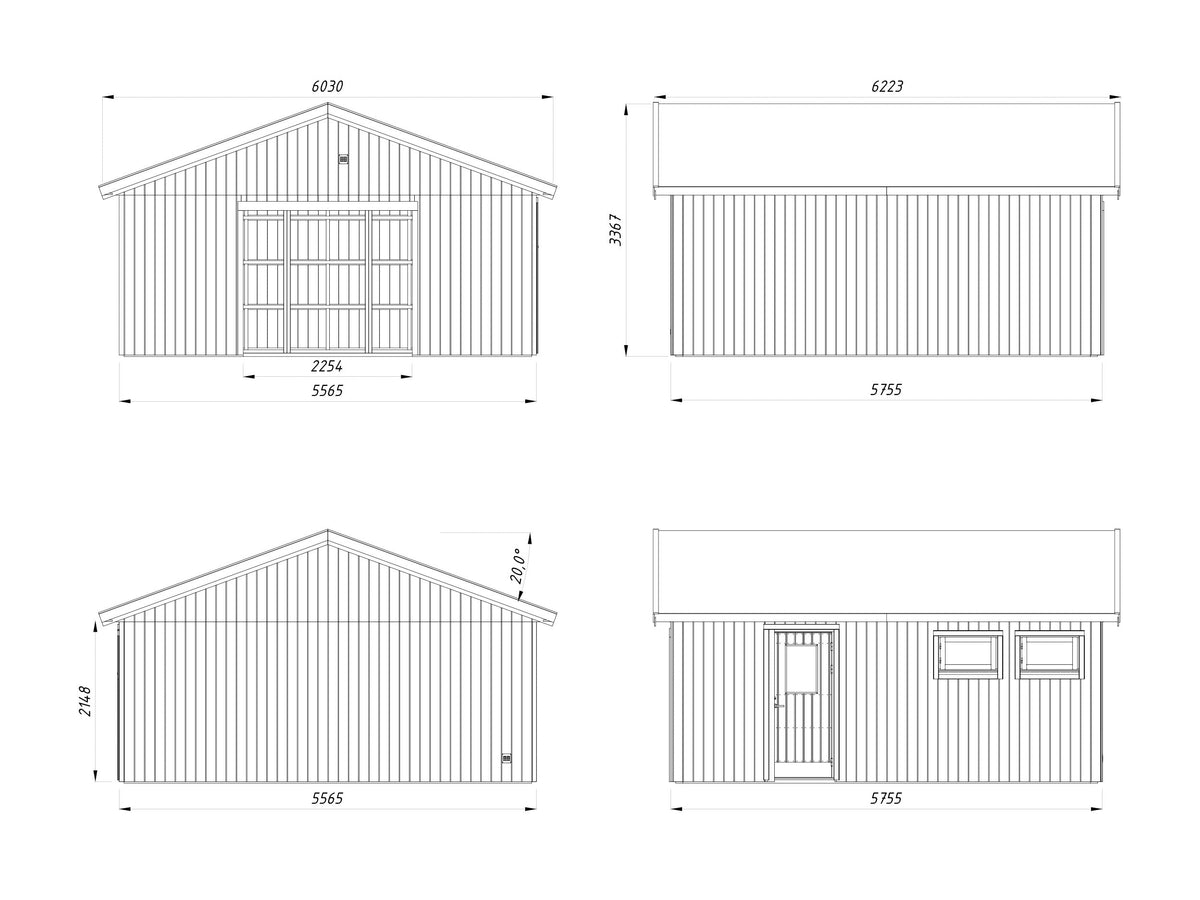 Timber Garage Andre 28.5 m² kit