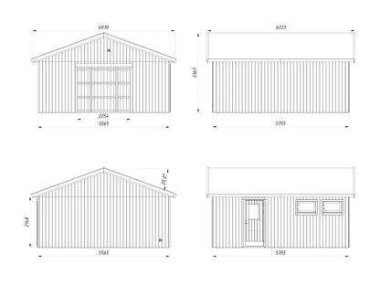 Timber Garage Andre 28.5 m² kit