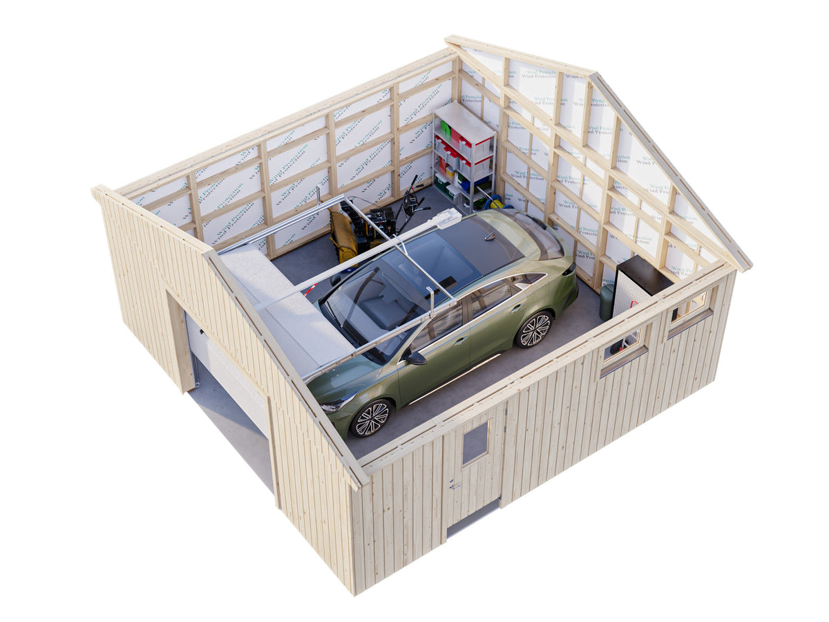 Timber Garage Andre 28.5 m² with sectional door