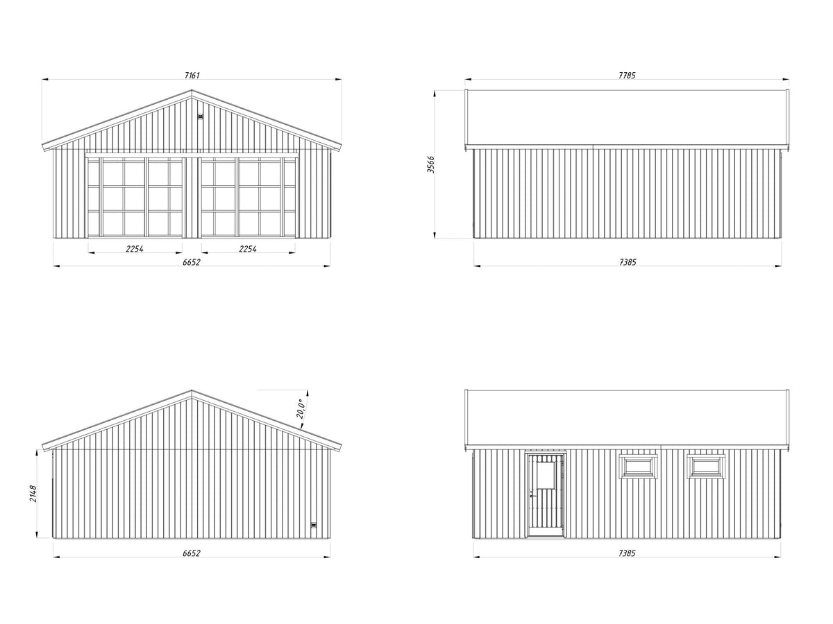 Timber Garage Andre 44.7 m² kit