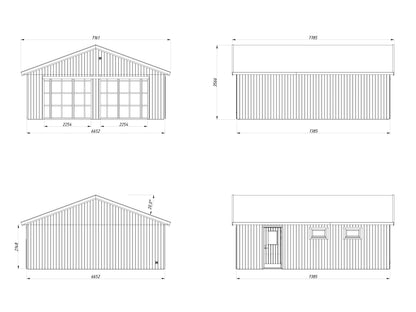 Timber Garage Andre 44.7 m² kit