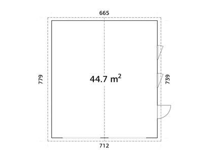 Timber Garage Andre 44.7 m² kit