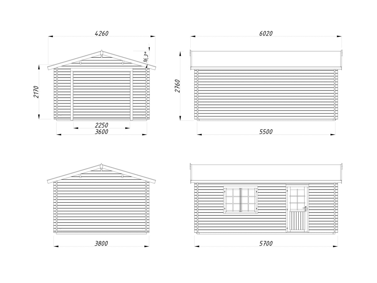 Timber Garage Irene/Roger 19.0 m² kit