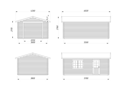 Timber Garage Irene/Roger 19.0 m² kit