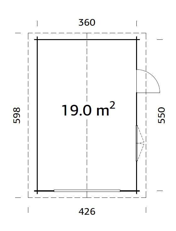 Timber Garage Irene/Roger 19.0 m² kit