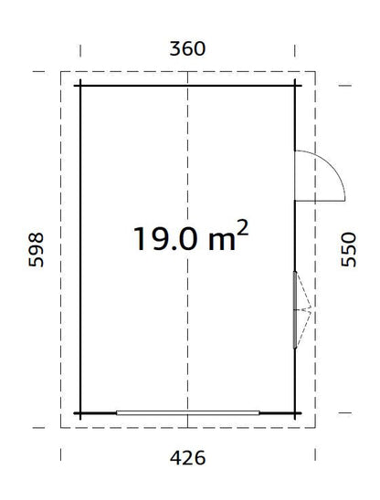 Timber Garage Irene/Roger 19.0 m² kit
