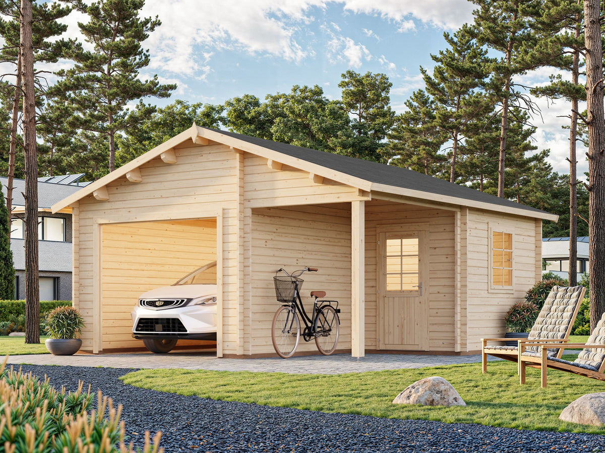 Timber Garage Irene/Roger 21.9+5.2 m² kit