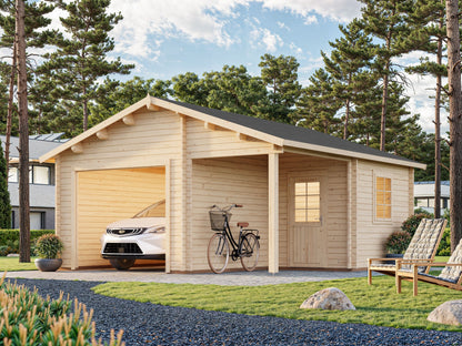 Timber Garage Irene/Roger 21.9+5.2 m² kit