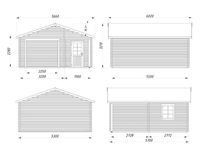 Timber Garage Irene/Roger 21.9+5.2 m² kit