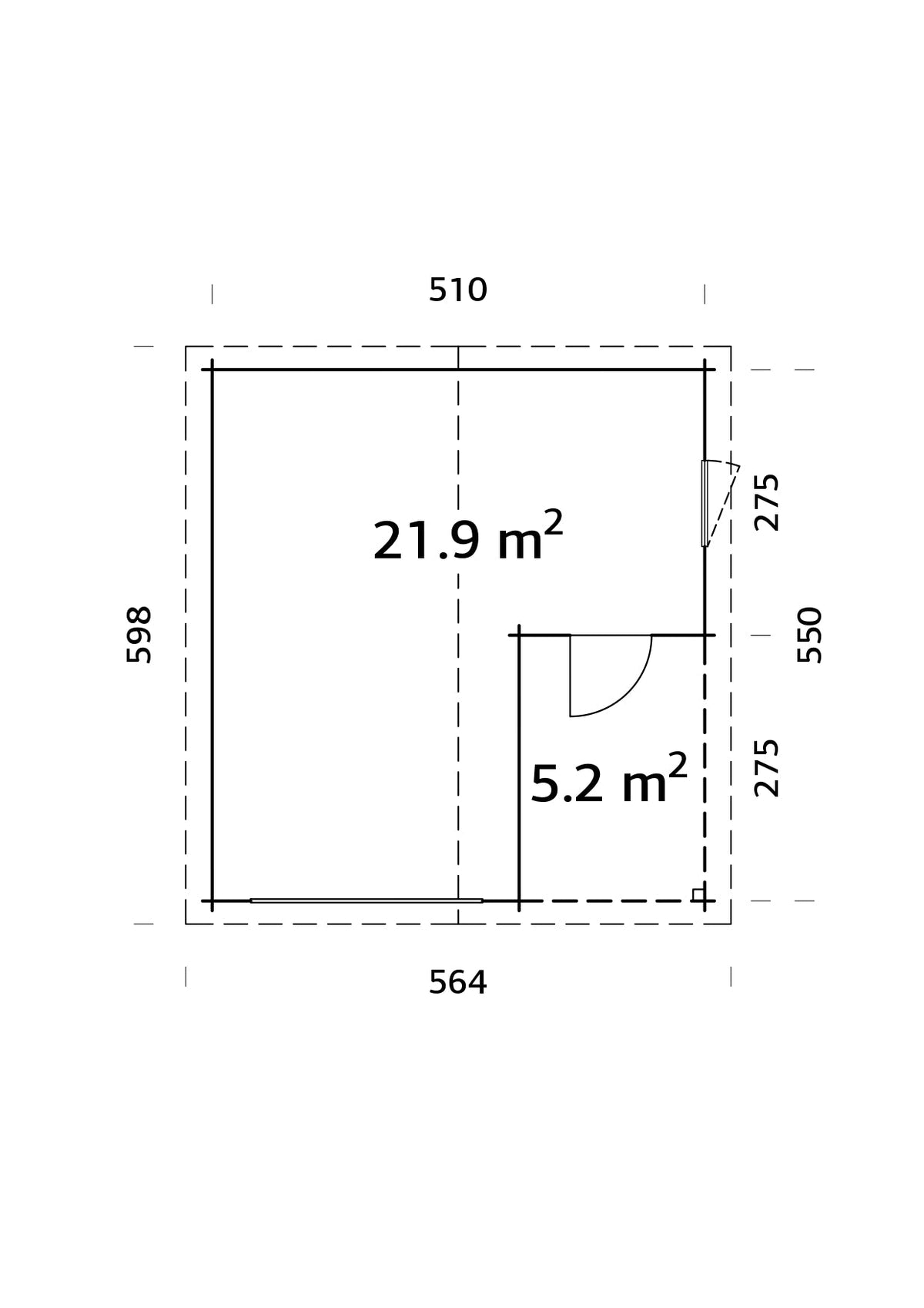 Timber Garage Irene/Roger 21.9+5.2 m² kit