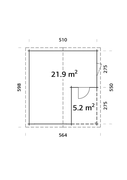 Timber Garage Irene/Roger 21.9+5.2 m² kit