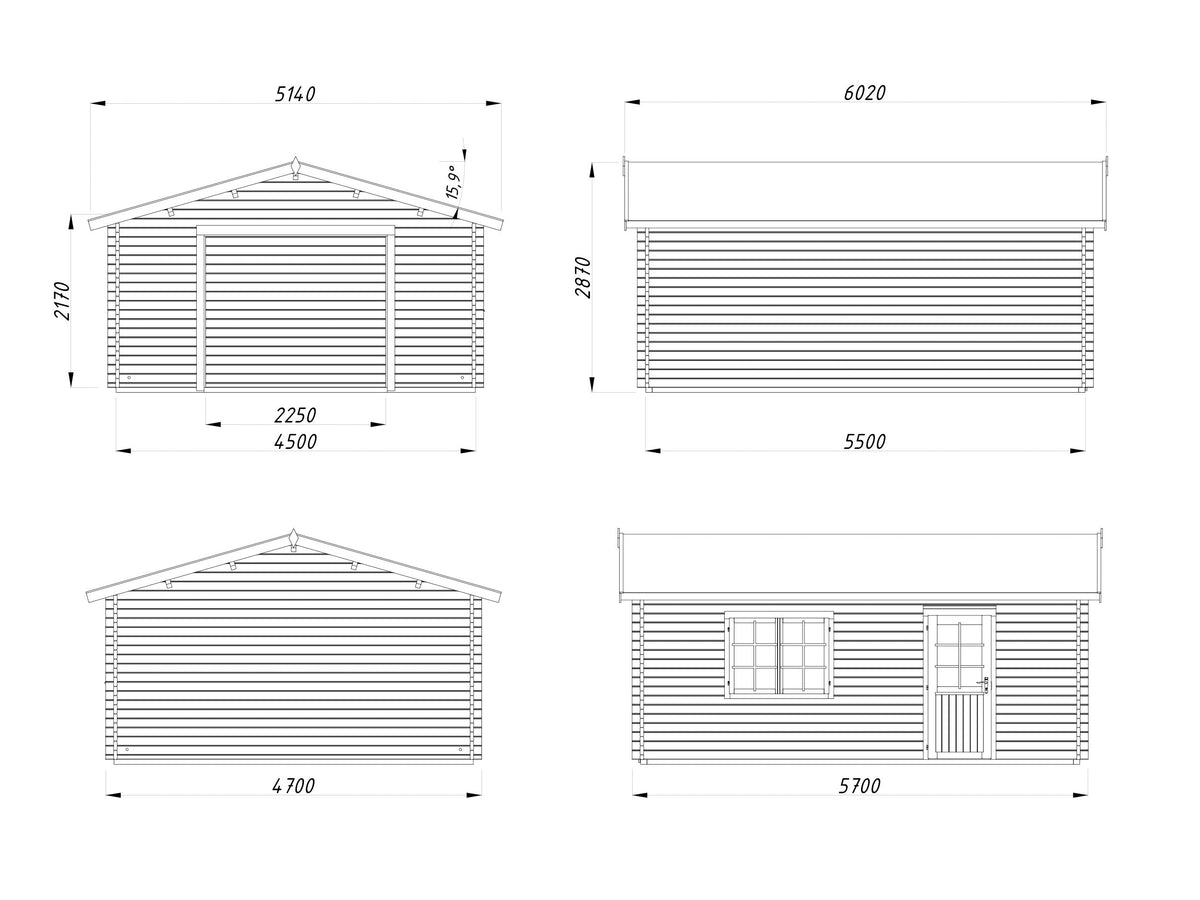 Timber Garage Irene/Roger 23.9 m² kit