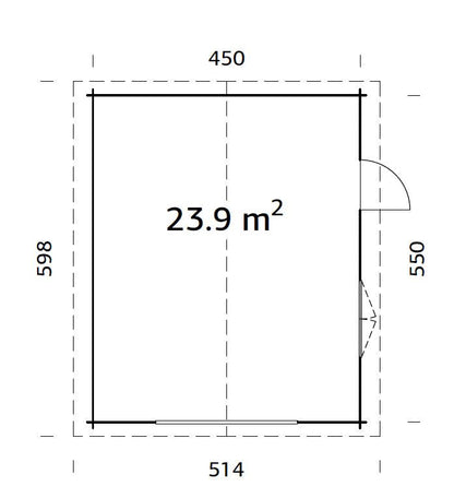 Timber Garage Irene/Roger 23.9 m² kit