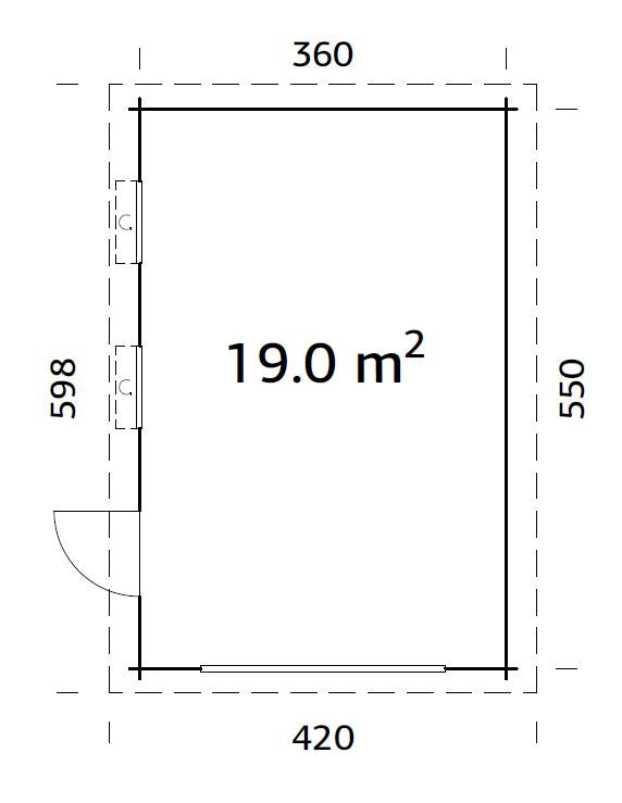 Timber Garage Rasmus 19.0 m² kit