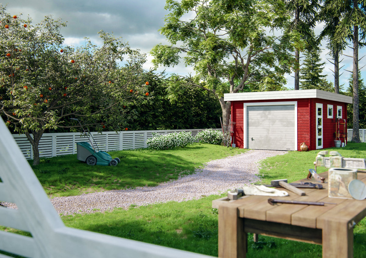 Timber Garage Rasmus 19.0 m² with sectional door