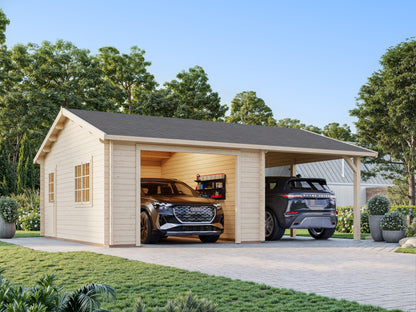 Timber Garage Roger 19.0+16.2 m² kit