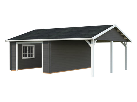 Grey with white trim