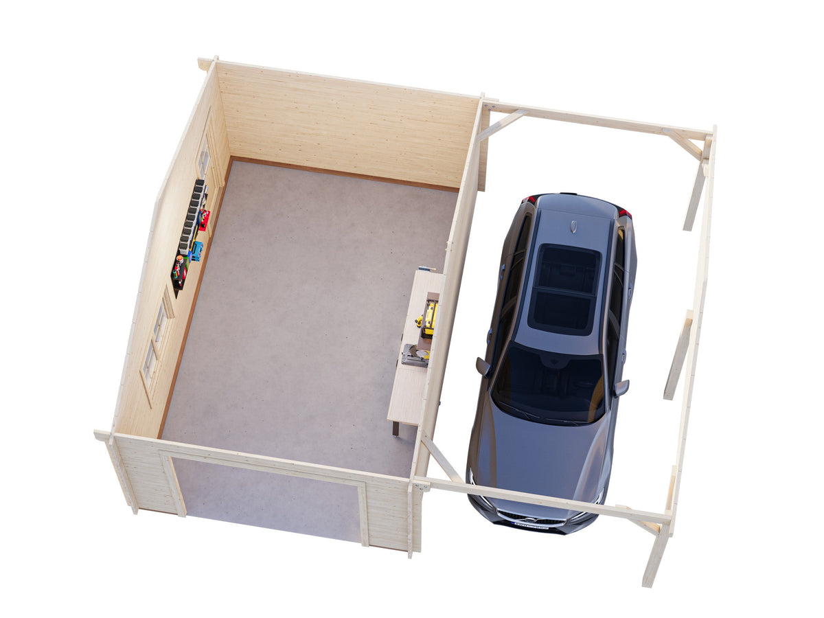 Timber Garage Roger 19.0+16.2 m² kit