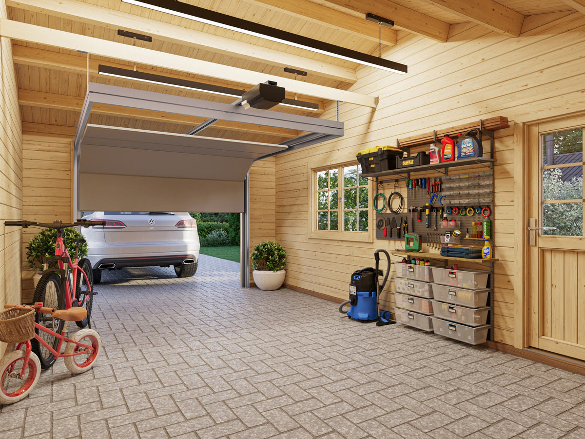 Timber Garage Roger 19.0+16.2 m² with sectional door