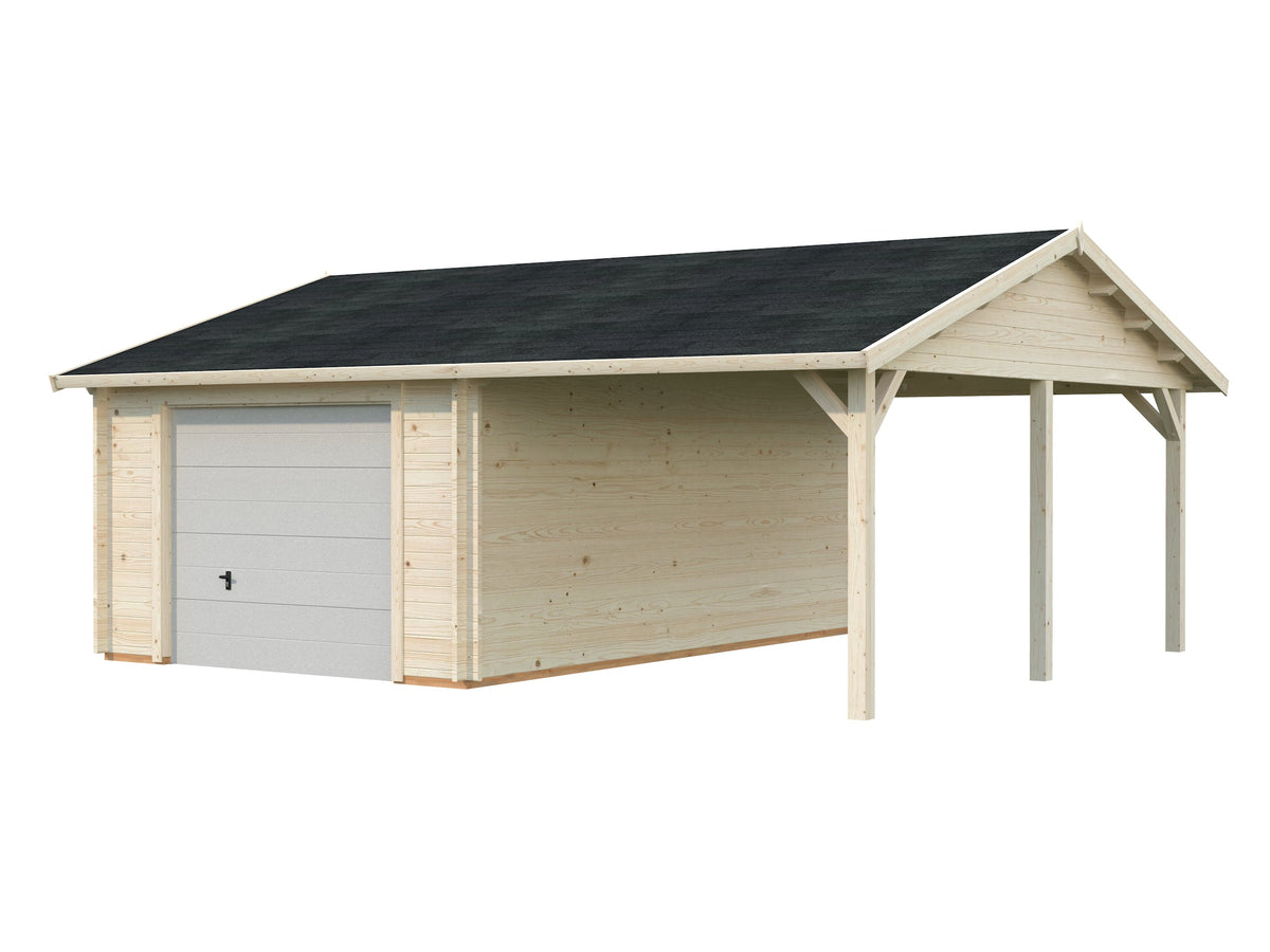 Timber Garage Roger 19.0+16.2 m² with sectional door