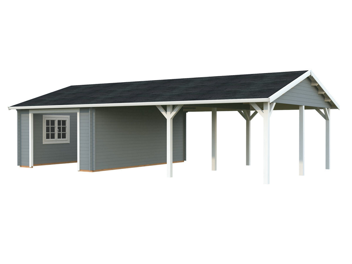 Timber Garage Roger 19.0+33.2 m² kit