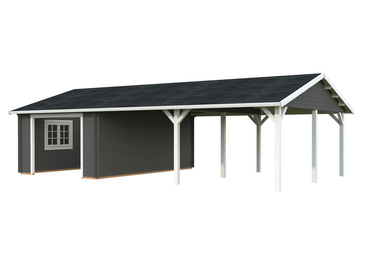 Timber Garage Roger 19.0+33.2 m² kit