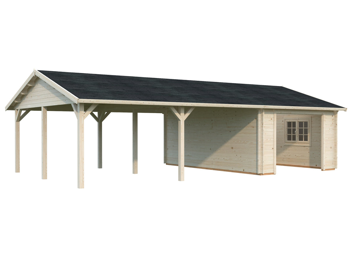 Timber Garage Roger 19.0+33.2 m² kit