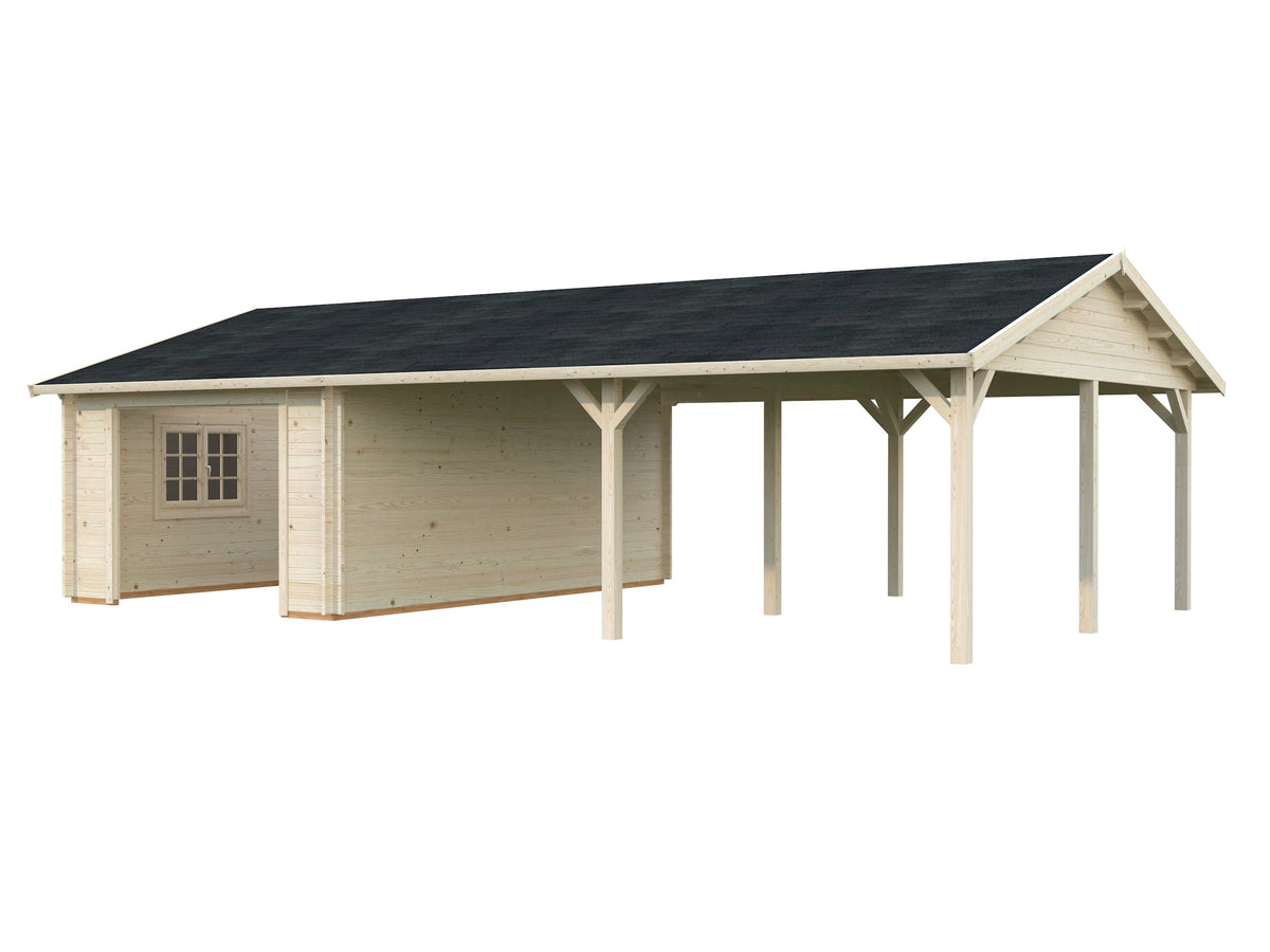 Timber Garage Roger 19.0+33.2 m² kit