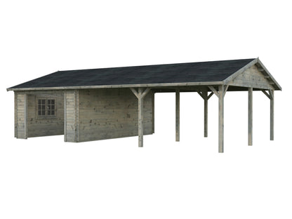 Timber Garage Roger 19.0+33.2 m² kit