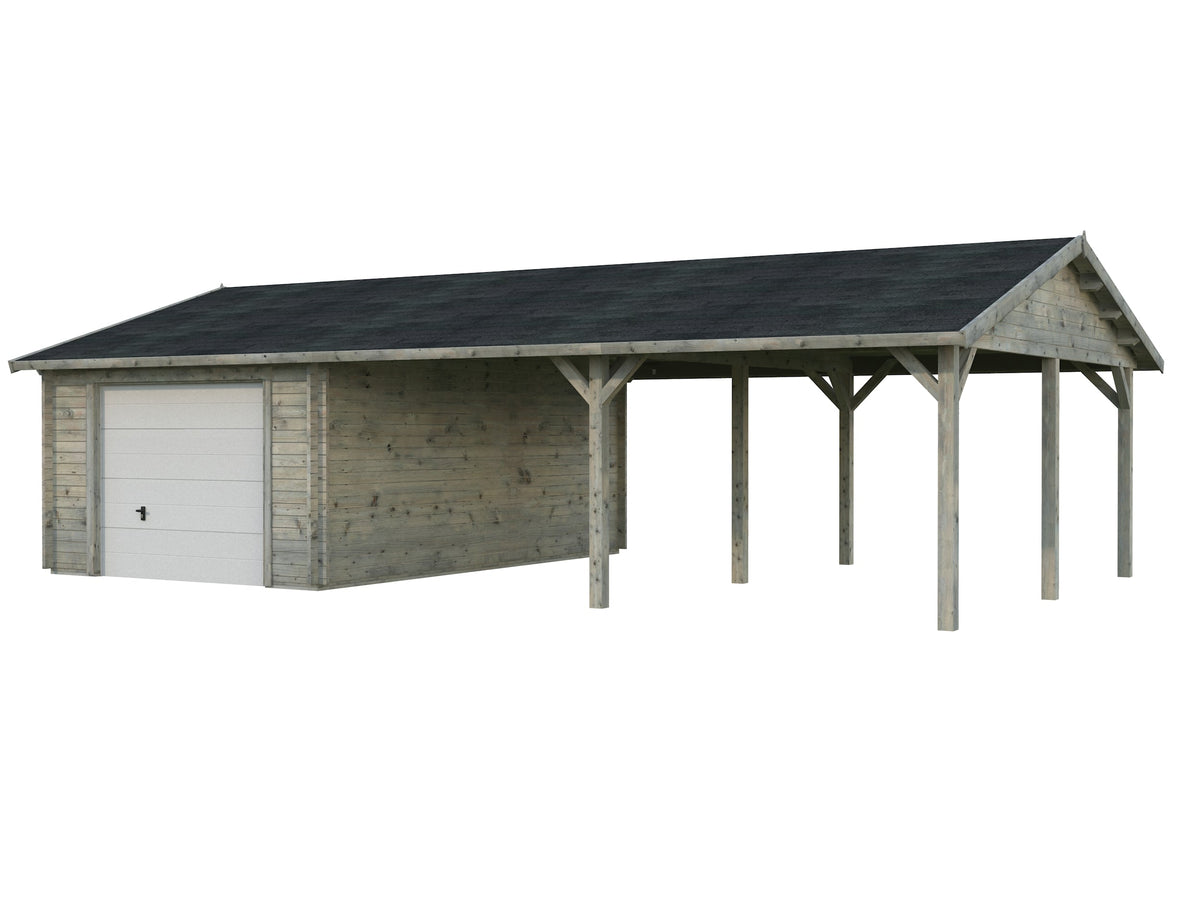Timber Garage Roger 19.0+33.2 m² with sectional door