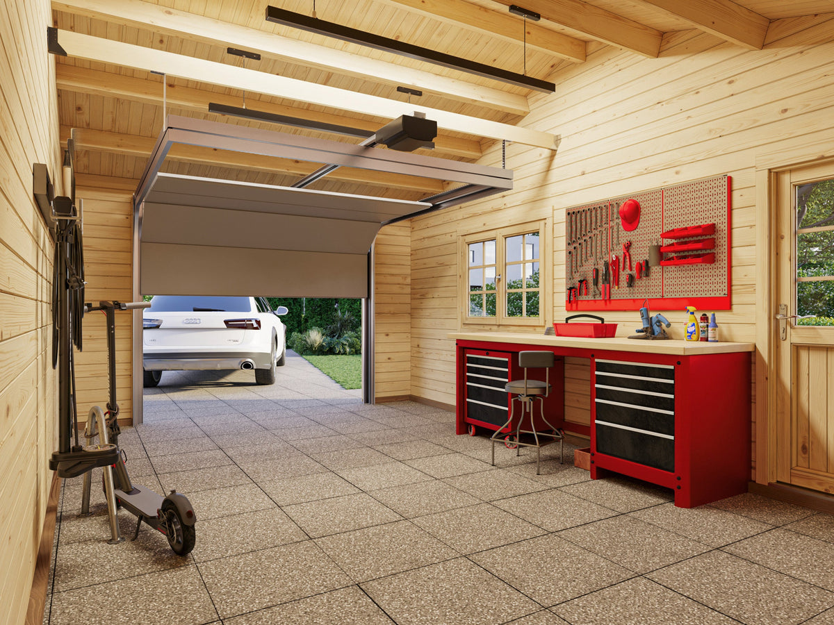 Timber Garage Roger 19.0+33.2 m² with sectional door