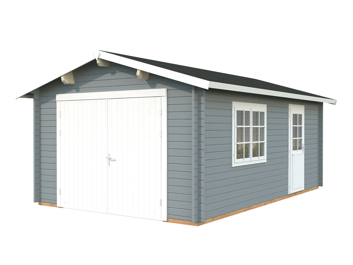 Timber Garage Roger 19.0 m² with wooden gate