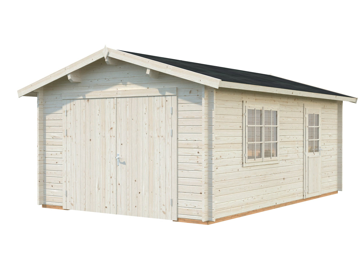 Timber Garage Roger 19.0 m² with wooden gate