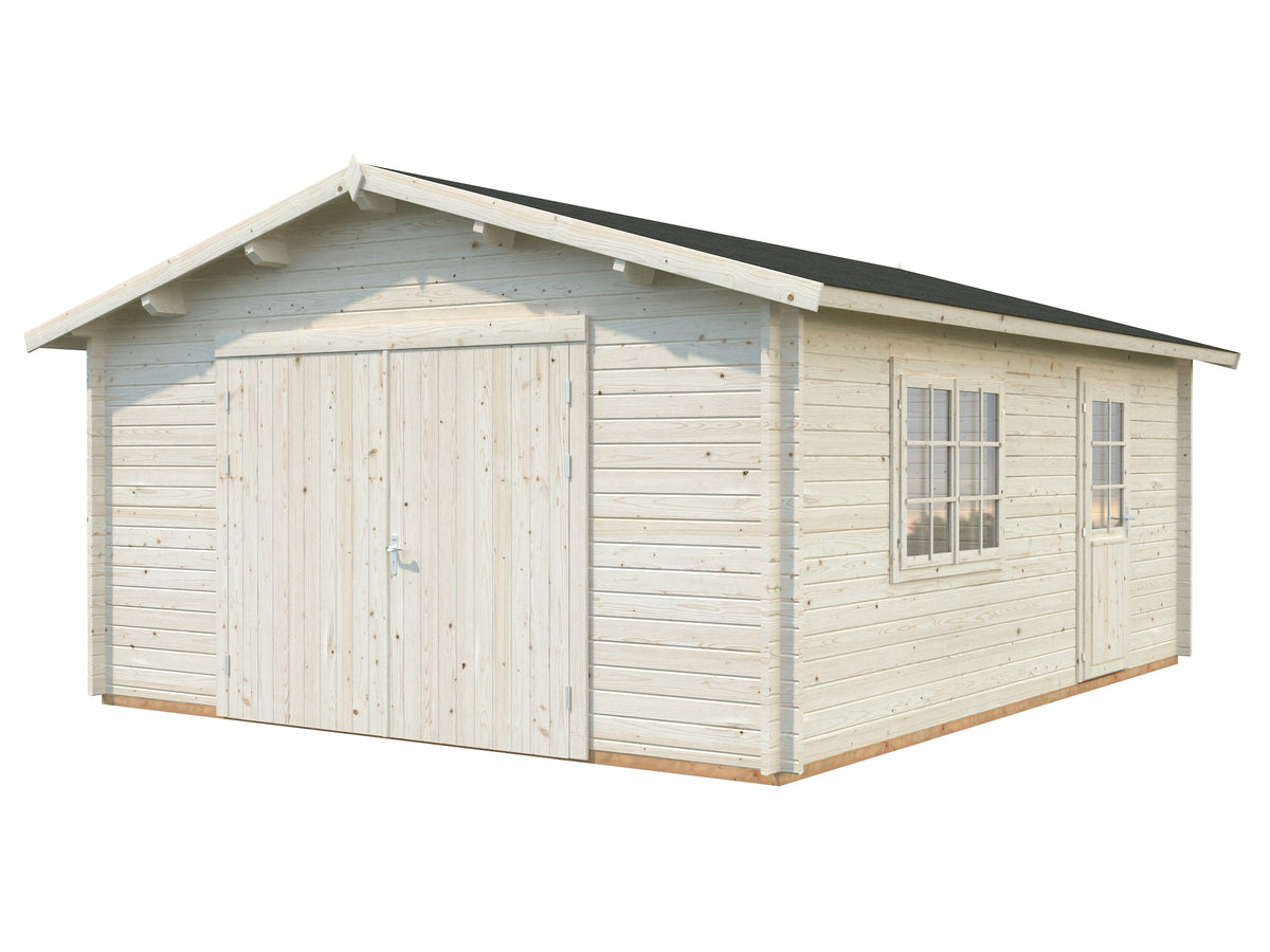 Timber Garage Roger 23.9 m² with wooden gate